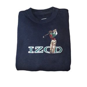 IZOD Golf Oversized Stitched Spellout Knit Sweater